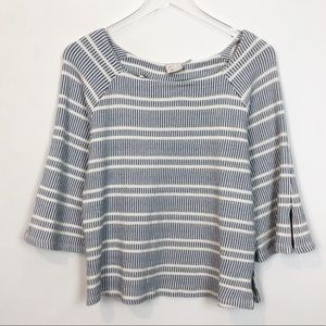 Postmark Blue & White Striped Flare Sleeve Top S